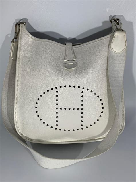 used white hermes evelyne bag|Hermes evelyne price guide.